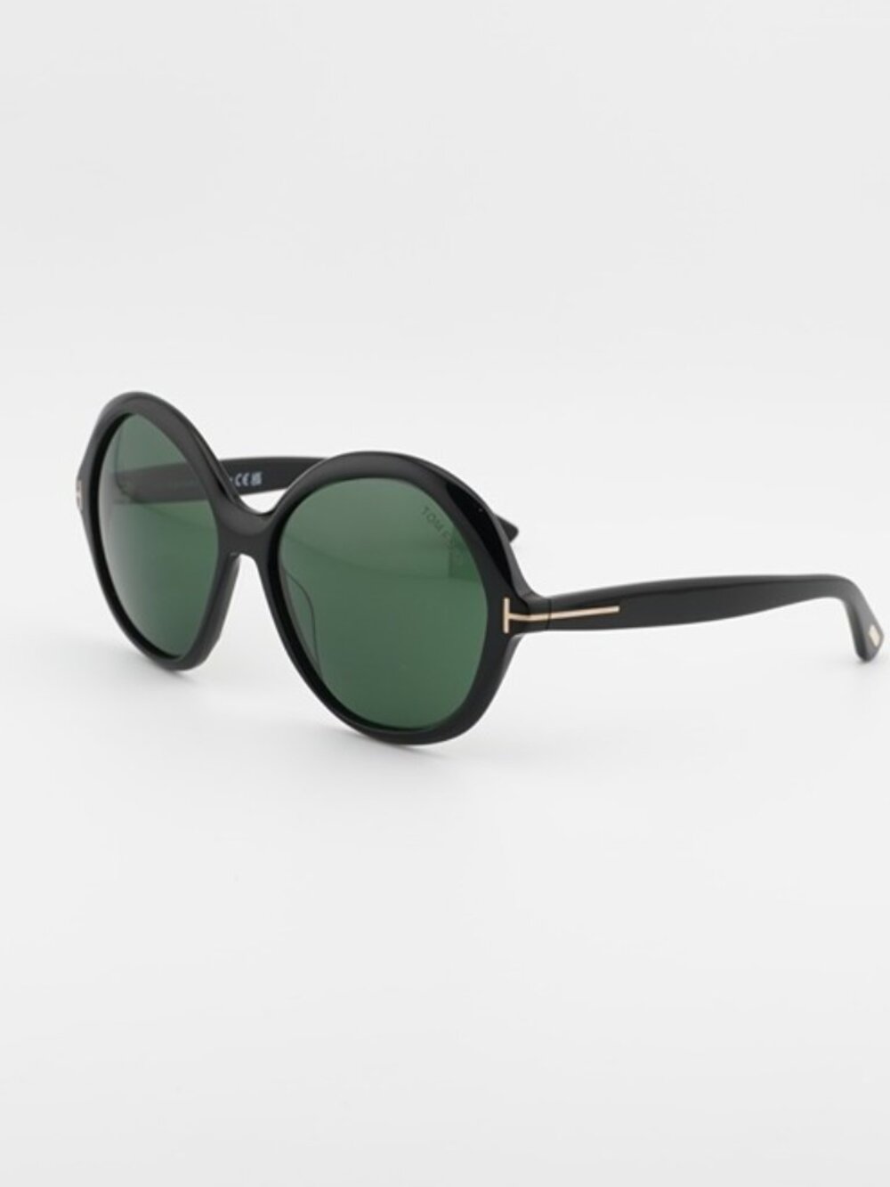 Tom Ford Annabelle-02 FT1282 01N Sunglasses Black Round Frame, Green Lenses